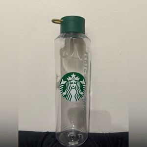 Starbucks Transparent Bottle with Green Cap and Logo Sacramento State